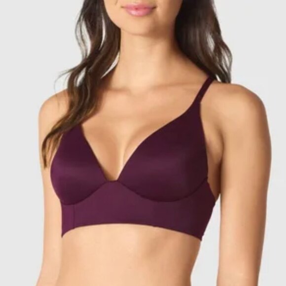 Victoria's Secret Lightly Lined Plunge Bra in Plum Wine Burgundy Size 32D - Picture 1 of 4